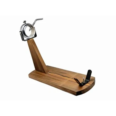 Imagen de NERTHUS Jamonero Cabezal Giratorio Ajustable de Acero Inoxidable Soporte para Jamón, Madera, Original, Básico