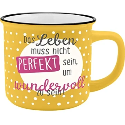 Imagen de GRUSS &amp; CO Taza con diseño Auszeit New Bone China Porcelana, aspecto esmaltado, 35 cl, regalo, desayuno 45787, 1 unidad (1 unidad)