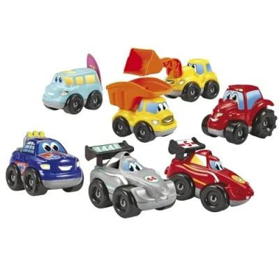 Imagen de Ecoiffier Set de 7 Coches Desmontables Abrick, con Bordes Redondeados, Juego Construcción Infantil, A Partir 18 Meses (7600003298)