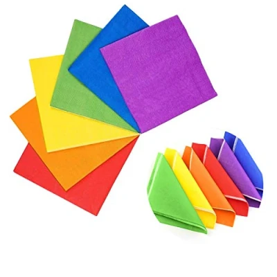 Imagen de servilletas de papel, 120 unidades papel coctel colores para bebidas comida, 2 capas bodas cumpleaños fiestas decoracion mesa 5 * pulgadas