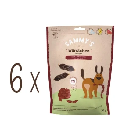 Imagen de Sammy&#039;s Salchichas, búfalo de Agua, Snack jugoso para Perros con Mucha Carne Fresca, 6 x 240 g