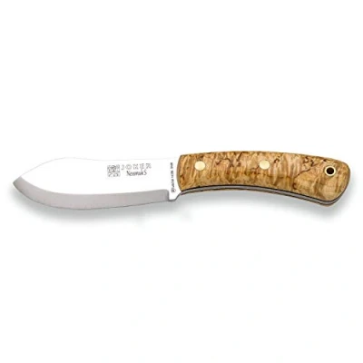 Imagen de Joker Cuchillo de Caza Nessmuk S CL132, Mango Abedul, Hoja 11 cm Sandvik 14C28N, Funda marrón Cuero, Herramienta Pesca, Caza, Camping y Senderismo
