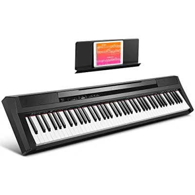 Imagen de Donner Piano Digital Eléctrico 88 Teclas, Teclado Semi Contrapesadas con Pedal, Tamaño Completo Compacto para principiantes, DEP 10