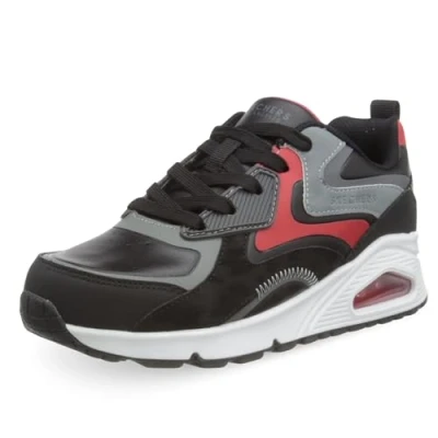 Imagen de Skechers Uno Gen1 Color Surge, Zapatos Deportivos Niños, Black Synthetic/ Red &amp; Gray Trim, 28.5 EU