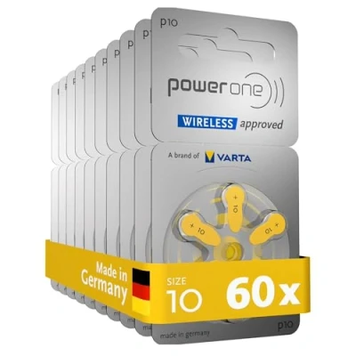 Imagen de Varta baterías de aparato para ayuda sordos 60 piezas Powerone p10 PR70 100 mAh 1,4 V