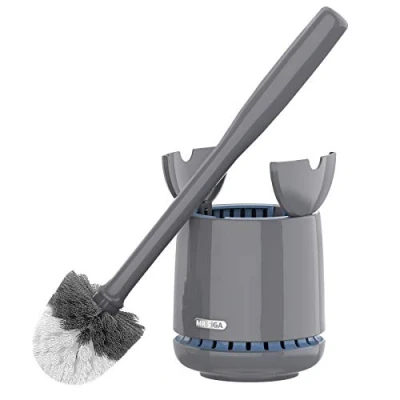 Imagen de MR.SIGA Premium Cepillo y Soporte para Inodoro con Mango sólido cerdas duraderas la Limpieza del baño, Gris