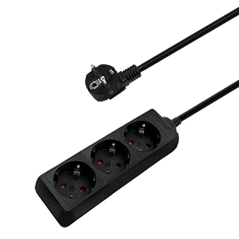 Imagen de Aigostar Regleta Alargador de 3 Enchufes con Cable Metros， Color Negro