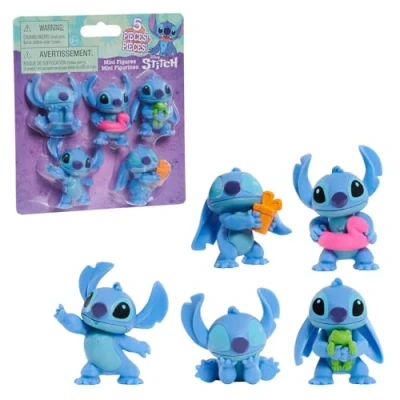 Imagen de Just Play Juego de 5 Figuras coleccionables Disney Stitch Pack Value Figure Set, 5,7 cm Alto, del alienígena Color Azul; Juguetes para niños a Partir 3 años