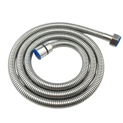 Imagen de Manguera de Ducha 2m Acero Inoxidable 304, Flexo para Cabezal y Grifo Bañera, Tubo con Conexión Universal G1/2, Protección Antitorsión, Acabado