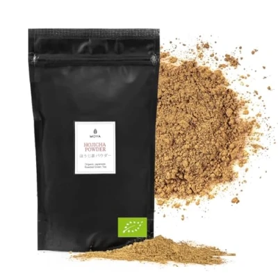 Imagen de Hojicha Té verde tostado en Polvo de Houjicha 250g con leche Japón Biologico Baja Cafeína Asados