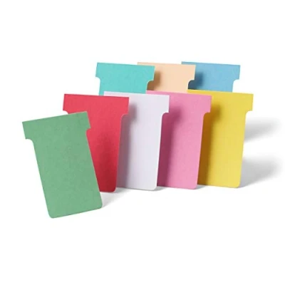 Imagen de Nobo Tarjetas para Planificador en Forma de T, Rojo, Tamaño 2, Pack 100 Recambios Planificar, Industrial Pared Oficina, 2002003