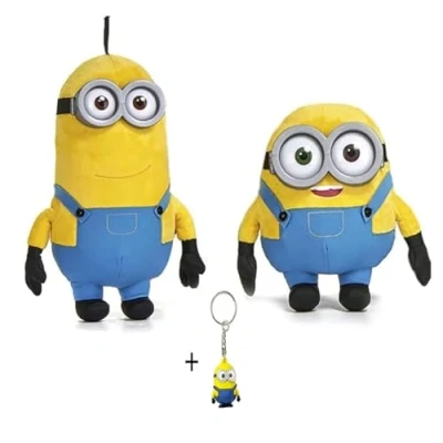 Imagen de Play by Minions Rise of Gru Peluche de los (Bob + Kevin+3D llavero 3D, 3 unidades)
