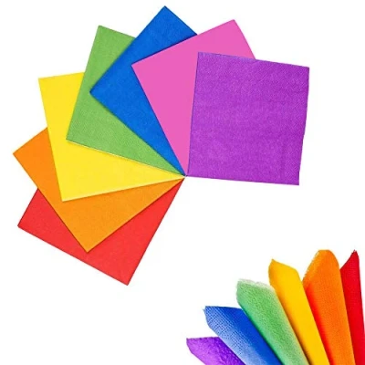 Imagen de Servilletas de Papel,140 Piezas Colores, Papel para el Almuerzo, Cócteles, Decoración Fiestas, Fiestas Cumpleaños, Bodas(7 colores)