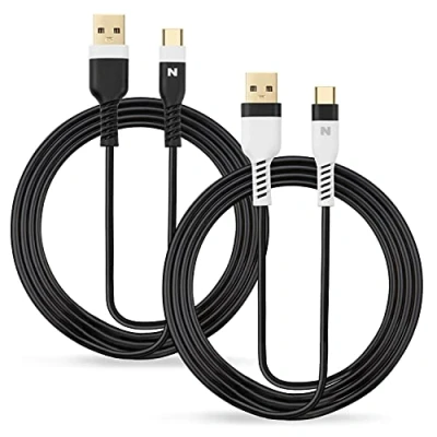 Imagen de NITHO Cable de Carga USB C, [2Pack 4M] Tipo C Rapida para el Mando Playstation 5, Xbox Series X/S y Dispositivos A Portátiles/Teléfono Blanco