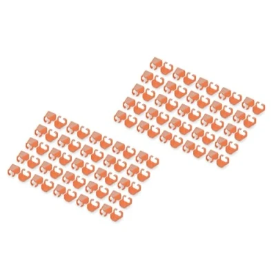 Imagen de DIGITUS Clips de Colores para Cables conexión RJ45 organización por los Red 100 Unidades LAN Cat 5e, 6 y 6A AWG 24/7 a 27/7 Naranja