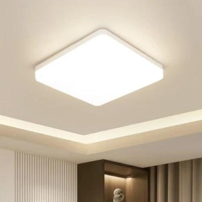 Imagen de Kambo 36W Lámpara de Techo Cuadrada LED Cocina Blanca Plafon Ultra Delgado Moderno Plafón Luz 4500K 3240LM Blanco Neutro Panel IP44 Para Baño Sala