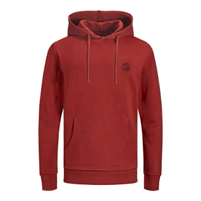 Imagen de Jack &amp; Jones Herren JJEBASIC Logo Sweat Hood, Red Dahlia/Black, XS
