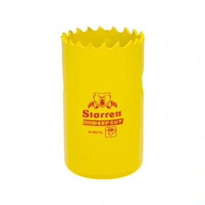 Imagen de Starrett Sierra perforadora de corte profundo DCH0116 Heavy Duty bimetálica con dientes extra cobalto HSS para metales, madera, hierro fundido, fibra vidrio, materiales plásticos 27 mm