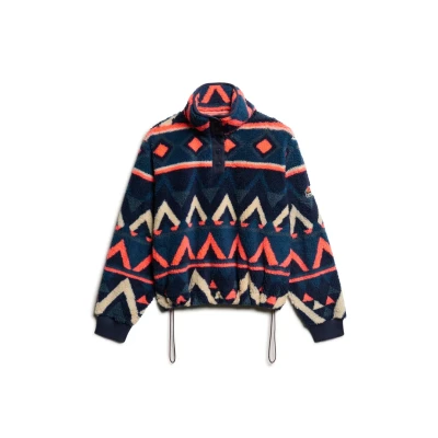 Imagen de Superdry SOFT Printed Suéter de forro polar, Mujer, Talla: 38, Navy terry print