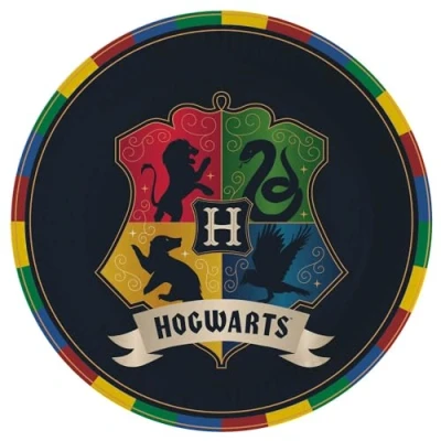 Imagen de amscan 8 Platos de Cartón Hogwarts Harry Potter 23 cm, multicolor