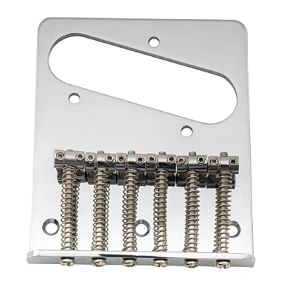 Imagen de Musiclily Vintage T Style Telecaster Puente con 6 Silletas para Guitarra Tele estilo de cuerdas, Cromo