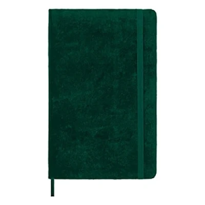 Imagen de Moleskine Cuaderno con Rayas, Edición Limitada de la Colección Velvet, Tapa Dura Terciopelo y Cierre Elástico, Color Verde, Gran Formato, 144 Páginas