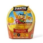 Imagen de PIRATIX, Adventure World Serie Golden Treasure Gold Pack, The Rebels Crew. Incluye 5 Piratix Sorpresa, 1 Tesoro Exclusivo, Bandera Exclusiva, podio, 6 Accesorios y el capitán Dorado Ollie