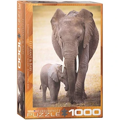 Imagen de Eurographics Elefantenmutter mit Jungtier No Aplica Puzzles, Multicolor (Eurographics 6000 0270)