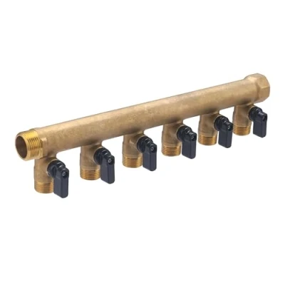 Imagen de Colector Macho Hembra 3/4 6 salidas con válvulas 1/2 QUICK PLOMBERIE