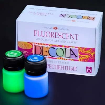 Imagen de Decola Pinturas Acrilicas Neon Botes Colores Acrílicos Para Pintar 6 X 20 ml Pinta Y Decora Sobre Todas Superficies Hechos Por Nevskaya Palitra