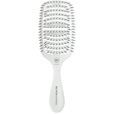 Imagen de Olivia Garden Essential Care Flex Bristles para Cabello Fino Ice White. Cepillo Desenredante Mojado o Seco