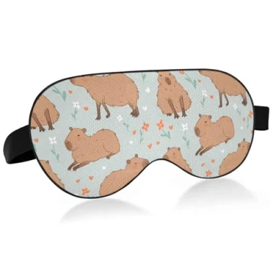Imagen de Capybara in Water antifaz para dormir con bloqueo de luz divertido correa ajustable azul suave y ligero los ojos vendados hombres mujeres trabajo viajes siestas