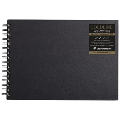 Imagen de Clairefontaine 21 x 29, 7 cm Goldline horizontal de espiral doble), , color negro