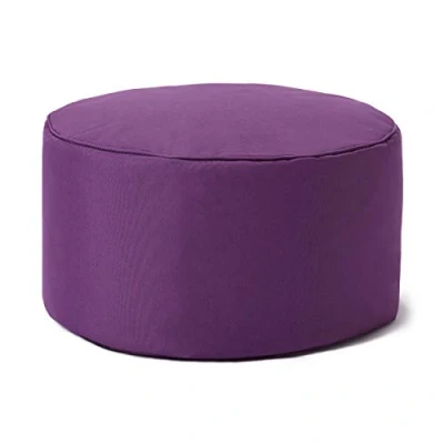 Imagen de Lumaland Puff Reposapiés Impermeable Comfort Line Taburete Otomano Redondo para Interior y Exterior Resistente, Versátil Moderno 45 x 25 cm/Amarillo