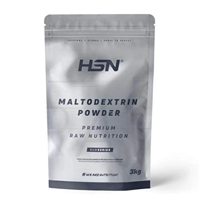 Imagen de Maltodextrina de HSN Sin Sabor 3 Kg = 60 Tomas por Envase 100% Pura en Polvo Suplemento Carbohidratos Alto Índice Glucémico No GMO, Vegano, Gluten