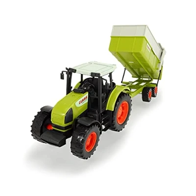 Imagen de Dickie Toys Tractor CLAAS Ares Grande con Remolque basculante, 57 cm, Ruedas de Giro Libre, Partes móviles, A Partir 3 años