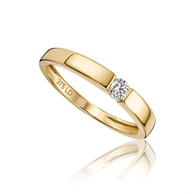 Imagen de Miore Lab Diamonds Diamantes creados en Laboratorio: solitario anillo de compromiso oro amarillo 9 kilates 375, con 1 diamante creado laboratorio 0,10 quilates