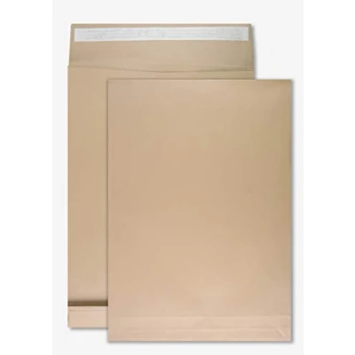 Imagen de Netuno 50x sobres marrónes plegables DIN E4 280x400mm 150g solapa recta sin ventana con fuelles y despegable tira adhesiva expandibles para envíos correos certificados fotos documentos folletos