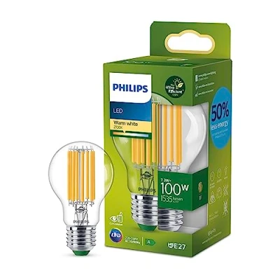 Imagen de Philips Bombilla LED Clásica Eficiente, Casquillo E27 7.3W, 1535 Lúmens, Luz Blanca Cálida 2700k