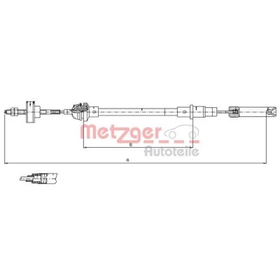 Imagen de METZGER 10.338 Cable de Embrague COFLE VOLKSWAGEN: GOLF 2, Jetta 2