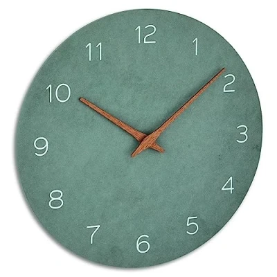 Imagen de TFA Dostmann 60.3054.04 Reloj de Pared analógico, Efecto Madera, Movimiento Cuarzo con Pila Larga duración, Verde Jade, Tablero Fibra Densidad Media, 297 x 45 mm (la an al)