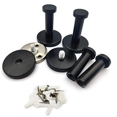 Imagen de HAOCHEN 4 Piezas Ganchos Percheros de Pared, Toallero Acero Inoxidable, Perchero Pared Montado en la Cocina Colgadores Puerta con Tornillos Negro