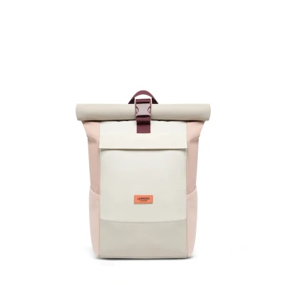Imagen de LARKSON Mochila Enrollable Hombre &amp; Mujer Beige Rosa No 4 Macuto para Viaje, Uni, Trabajo de Botellas Pet Recicladas Bolso Portátil Impermeable