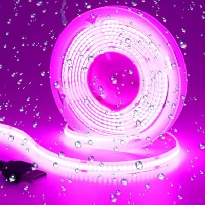 Imagen de GOMING DC 5V Tira LED COB USB Violeta IP65 Impermeable Alimentado por 2M 320LED/M Luces de Cinta Flexibles