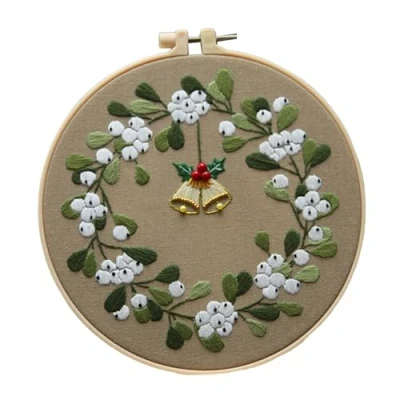 Imagen de HUNYA Kit de Bordado Navideño, Temático Alce Papá Noel 7,87 Pulgadas, Juego Punto Cruz, Kits Cruz Navideño para Adultos Principiantes, Manualidades Navideñas