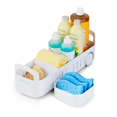 Imagen de YouCopia RollOut Caddy Organizador para Debajo del Fregadero, 5 Pulgadas de Ancho, Color Blanco