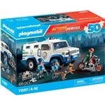 Imagen de PLAYMOBIL Action Heroes 71597 Transportador de Dinero, Incluye Tres Oficiales policía, un Delincuente en Motocicleta y Perro Juguetes para niños niñas a Partir 4 años