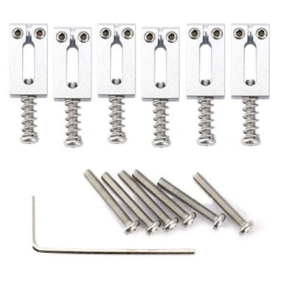 Imagen de Musiclily Ultra 10,5mm estilo Moderno Silletas de Latón para Guitarra Eléctrica Strat/Tele, Cromado(Juego 6)