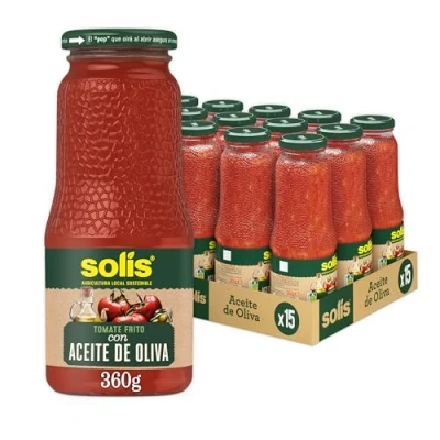 Imagen de SOLÍS Tomate Frito con Aceite de Oliva Frasco Cristal Pack 15 x 360g sin gluten