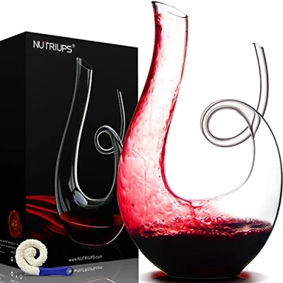 Imagen de NUTRIUPS Decantadores para Vino Decantador de Vino, Jarra Sin Plomo Soplado a Mano Aireador Accesorios Decanter